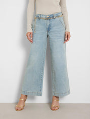 Mid waist wide leg jeans - BEVT BELIEVE IT - Blau