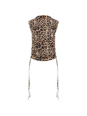 Ärmelloses Top in Leoprint - P1GS POOL LEOPARD PRINT N - Braun