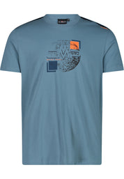 T-Shirt mit Print - E772-HYDRO - Blau