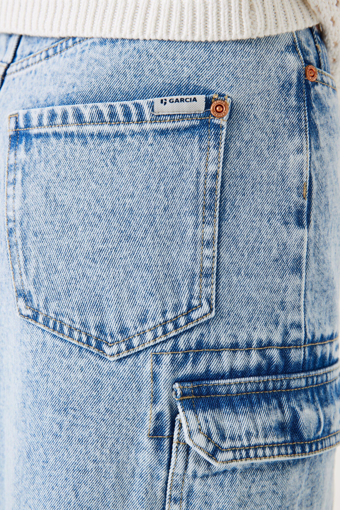 Jeansrock mit Schlitz - 6169 - Blau