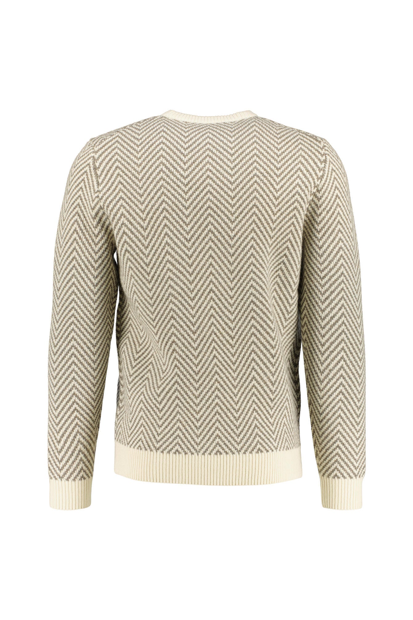 Gemusterter Strickpullover - E - Grau