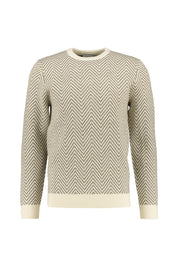 Gemusterter Strickpullover - E - Grau