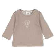 Langarmshirt mit Print - 710-Taupe - Braun