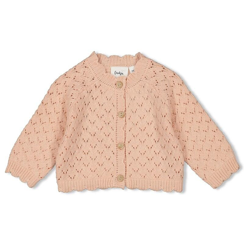 Cardigan mit Lochstickerei - 155-h.Rosa - Rosa