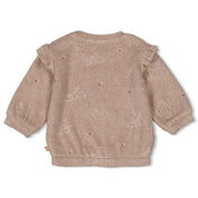 Frottee Sweater - 730-Taupe Melange - Braun