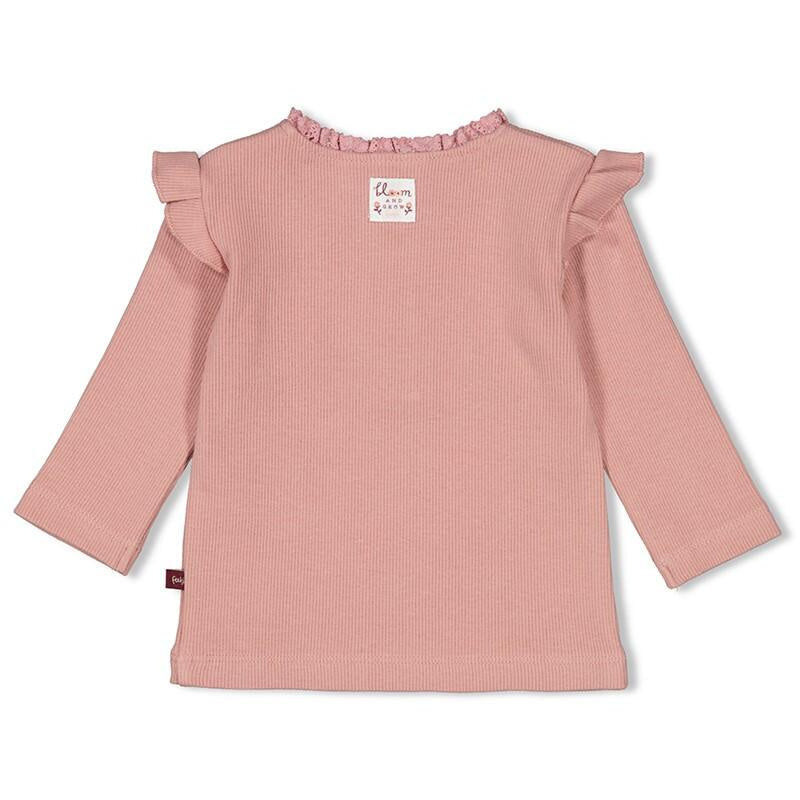 Geripptes Langarmshirt - 150-Rosa - Rosa