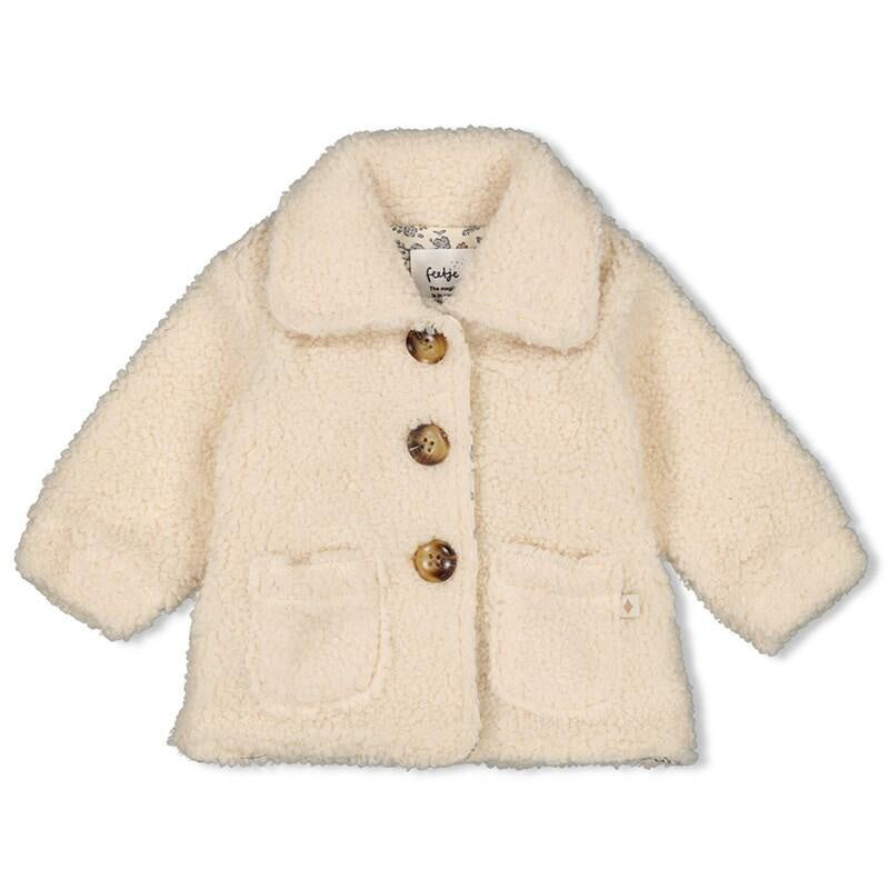 Teddy-Jacke mit aufliegendem Kragen - 600-Natur - Creme