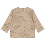 Langarmshirt aus Bio-Baumwolle - 730-Taupe Melange - Braun