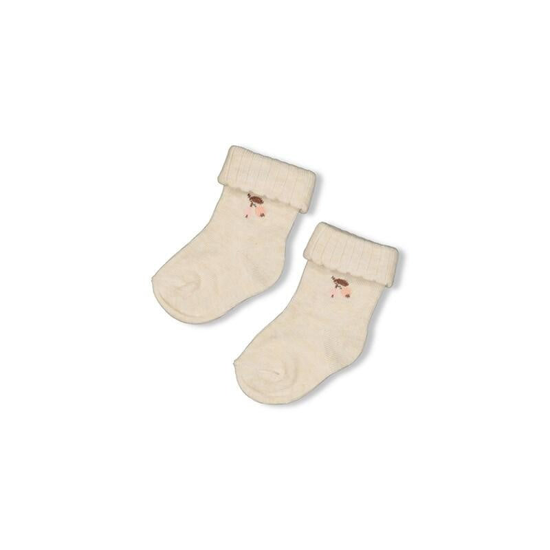 Socken Little Rosebud - 610-Natur Melange - Creme