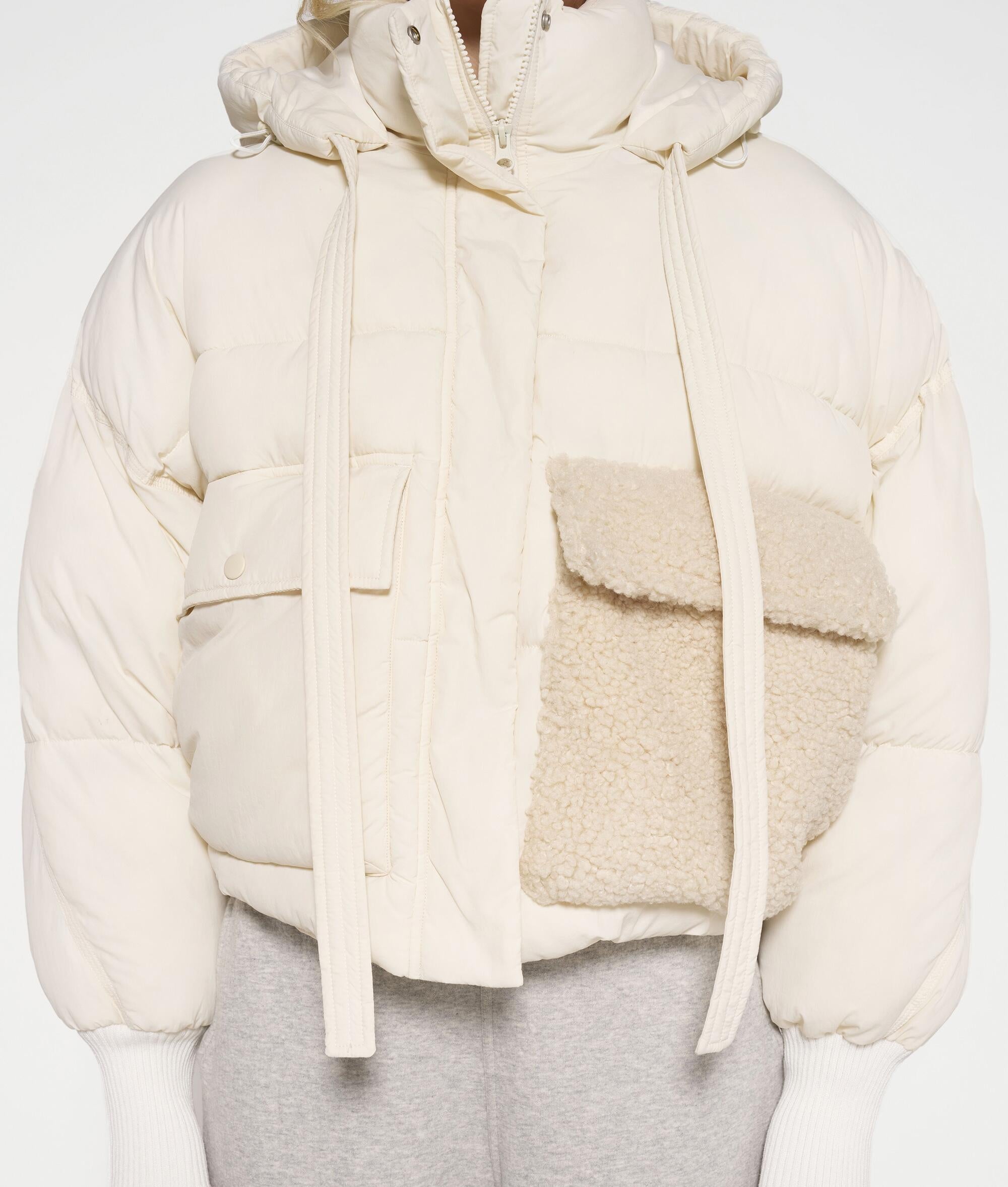 Kurze Pufferjacke - 1287-light natural - Creme