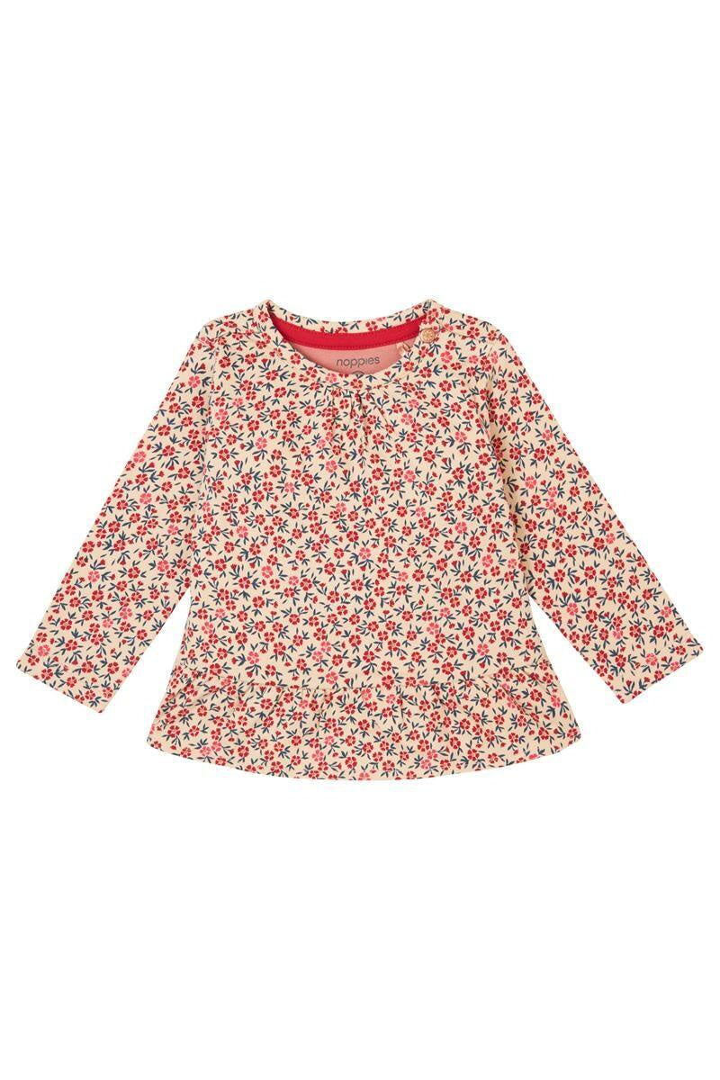 Floral gemustertes Langarmshirt - N171-Appleblossom - Mehrfarbig