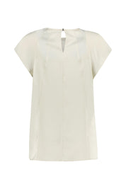 Bluse in Satin Optik - YAH-WHITE - Creme