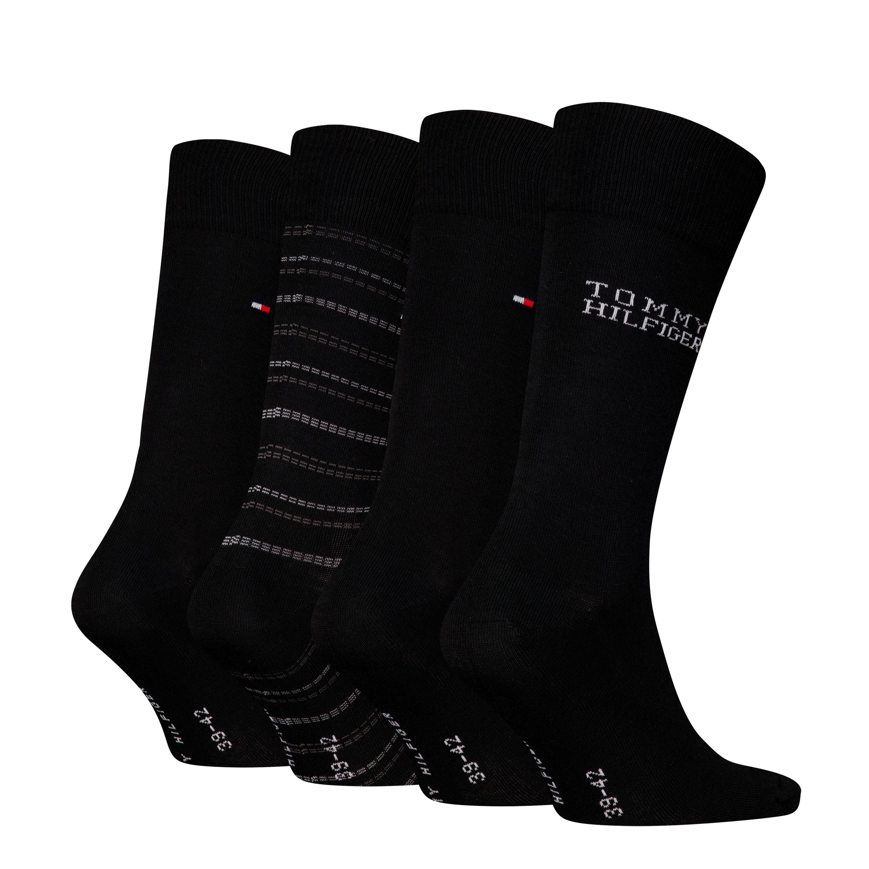 Tommy Hilfiger Classic-Socken 4-er Pack in Geschenkbox - 002-BLACK - Schwarz