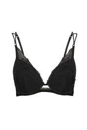 Push-Up-BH mit Spitze - UB1-BLACK - Schwarz