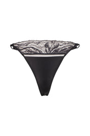 Thong mit Spitzendetails - UB1-BLACK - Schwarz