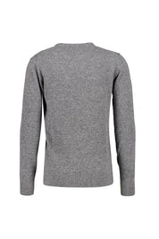 Melierter Strickpullover - GY12-Grey - Grau