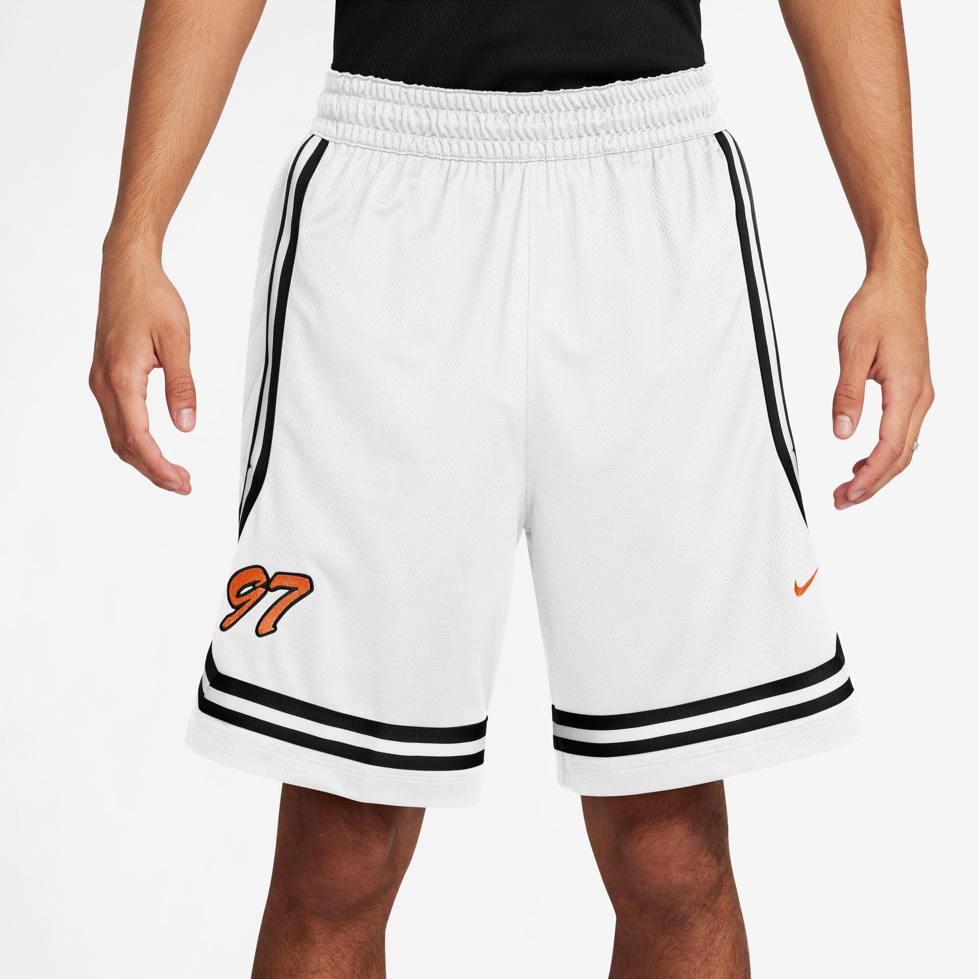 Basketball-Shorts - 100-WHITE/SAFETY ORANGE - Weiß